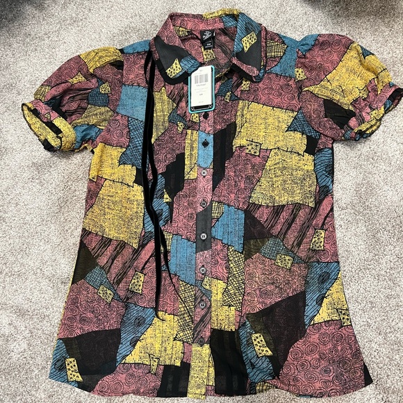 The Nightmare Before Christmas Sally Girls Woven Button-Up - Picture 5 of 6